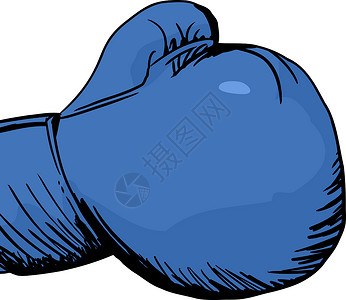 孤立的蓝色拳击手套背景图片