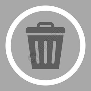 垃圾桶可平坦暗灰色和白色颜色的黑灰色和白色回收背景环境篮子倾倒字形银色回收站图标生态背景图片