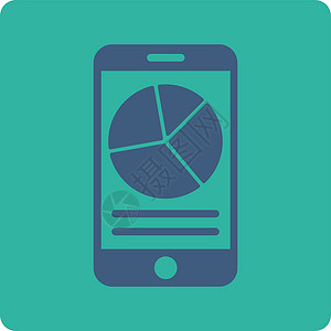 移动报告图标信息推介会饼形金融分析青色屏幕商业字形手机背景图片