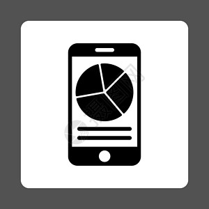 移动报告图标黑与白财务报告成功饼形推介会屏幕信息统计手机金融背景图片