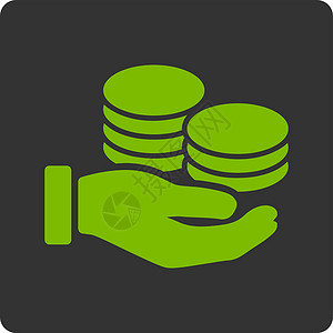 薪金图标电子商务货币现金支付商业字形银行生态棕榈绿色设计图片