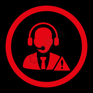 圆麻饼紧急服务固定红色整圆矢量图标男人安全注意力呼叫助手中心背景援助商业耳机设计图片