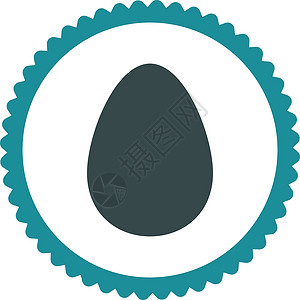 蓝色复活节彩蛋蛋平软蓝色彩蛋圆邮票图标字形形式蓝色海豹早餐食物细胞证书数字橡皮插画