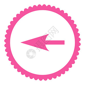 尖锐左箭粉色平面粉色环形邮票图标高清图片