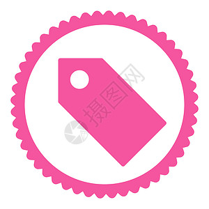 圆型拼标签粉红色平面标记圆邮票图标背景