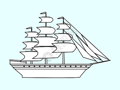 航行白船护卫舰复古运输海设计图片
