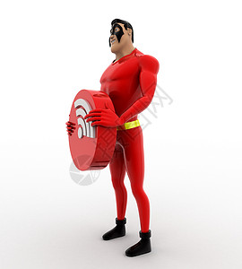 3d超级英雄 有无线符号概念卡通片超级英雄背景图片