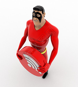 3d超级英雄 有无线符号概念卡通片超级英雄背景图片