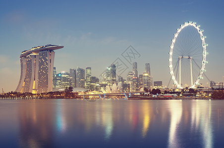 新加坡天线建筑博物馆摩天轮金融市中心都市风光商业建筑学银行旅行高清图片素材