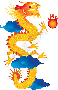 中华新年巨龙插图背景图片