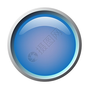 蓝色孤立的矢量 有光泽的 web 按钮 美丽的互联网按钮 在白色背景上为空圆形网站玻璃网络插图圆圈背景图片