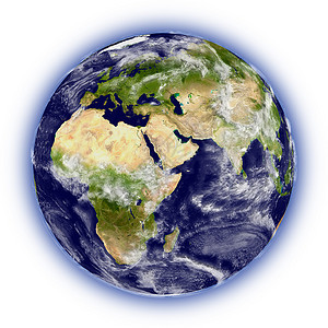 白地星球上的地球行星全球世界宇宙轨道背景图片