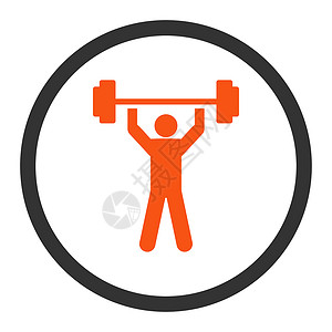 杠铃图标增强电动图标身体重量肌肉训练领导者男性字形化身客户活力背景