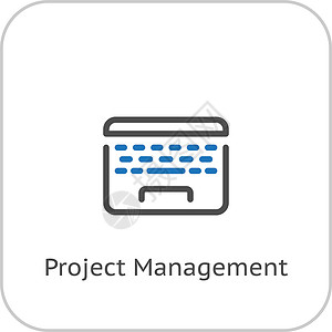 项目管理 业务概念 平板设计背景图片