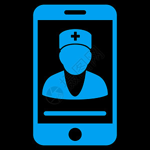流动医生图标医师电脑蓝色屏幕卫生技术咨询手机保健触摸屏背景图片