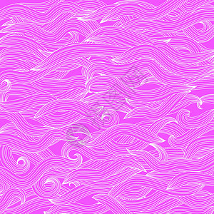 粉色波浪边框粉色波背景摘要波浪状活力色调闪光辉光粉红色魔法插图卷曲圆形插画