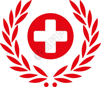 医疗保健标志图标质量医生名声医院勋章国家胜利标签援助会徽插画
