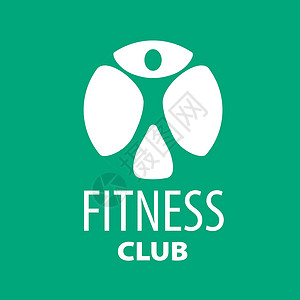 绿色背景健身俱乐部圆形矢量标识(环形)背景图片