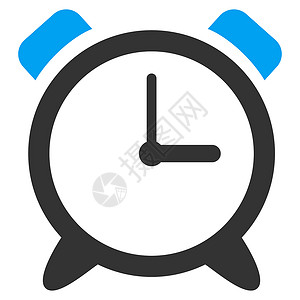 闹钟icon提醒时钟图标闹钟仪表日程灰色字形时间小时蓝色背景