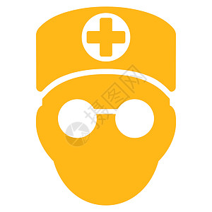 医生负责人图标医院帮助黄色药品医师保健救护车急救员护士卫生背景图片