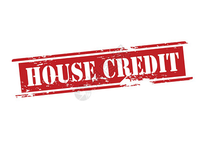 住房信贷贷款墨水红色房子家庭声誉信用小屋橡皮邮票矩形背景图片