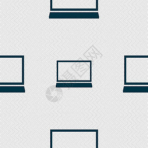 膝上型计算机符号图标 符号 无缝抽象背景 带有几何形状 矢量电脑笔记本屏幕技术质量互联网插图令牌框架边界背景图片