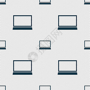 膝上型计算机符号图标 符号 无缝抽象背景 带有几何形状 矢量笔记本电脑按钮令牌插图边界互联网邮票键盘框架背景图片