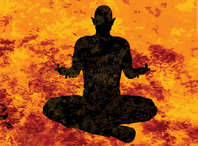 瑜伽浮燃烧烧伤点火艺术品艺术火焰绘画瑜珈姿势海报背景图片