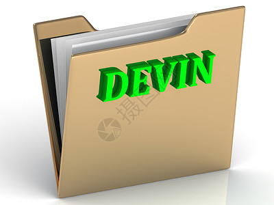 DEVIN - 姓名和家庭金色亮信背景图片