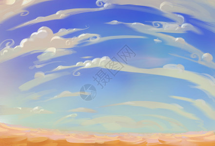 插图 不同组合的沙漠景观 白云 蓝天 流沙 怪石柱 神奇逼真的卡通风格 壁纸背景场景设计孩子鱼眼世界科幻游戏故事小说框架艺术岩石背景图片