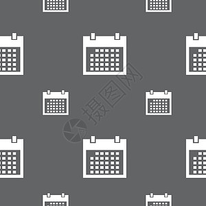 日历符号图标 日月符号 日期按钮 灰色背景上的无缝模式 矢量插图令牌标签框架邮票创造力质量背景图片