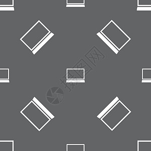 笔记本 Pc 符号 在灰色背景上的无缝模式 矢量令牌电脑质量屏幕边界互联网框架键盘邮票按钮背景图片