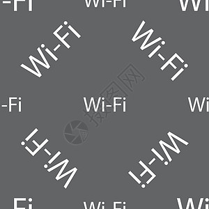 无线符号免费 wifi 上网标志 无线网络符号 无线网络图标 灰色背景上的无缝模式 向量网站海豹徽章令牌艺术按钮插图互联网质量创造力插画