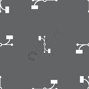 贝塞尔曲线图标符号 灰色背景上的无缝模式 矢量插画家顶点作品横幅插图节点设计师网络空白数学背景图片