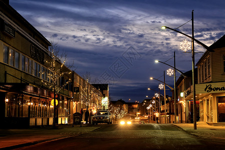 Bl时间圣诞房屋彩灯交通背景图片