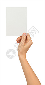 人右手拿着一纸小白纸背景图片
