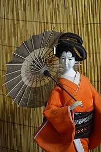 日本洋娃娃女士玩具传统女孩娃娃背景图片