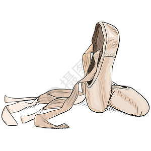 手绘风格足尖鞋  EPS8 矢量舞蹈艺术演员运动白色芭蕾舞天鹅背景图片