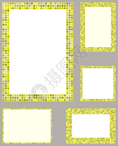 黄像像像素马赛克页面边框模板集背景图片