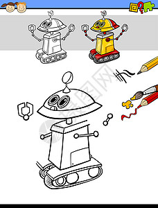 给孩子绘图和绘制色彩任务幼儿园学习彩页教育草图绘画测试机器人锻炼染色背景图片