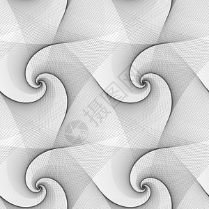 无缝的抽象黑白螺旋模式黑色纺纱弯曲椭圆形卷曲几何学网络灰色黑与白电脑插画
