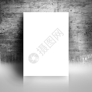 格隆盖工作室墙壁上假白白海报白色空白反射工作室商业倾斜房间照片广告艺术背景图片