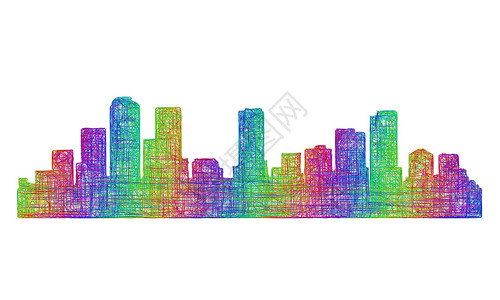 合作社丹佛天线双光周 - 多色线条艺术设计图片