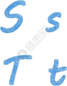 蓝草图字体-字母S T背景图片