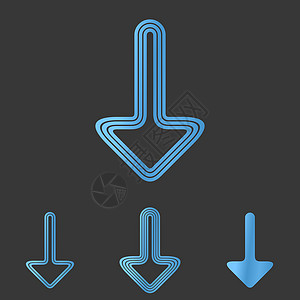 排队箭头标标设计集的蓝线下方插画