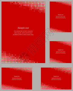 Red masaic 页面角设计模板集背景图片