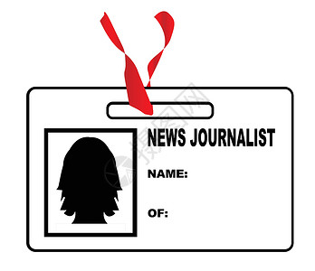 新闻日刊社身份证艺术按钮红色丝带插图证书卡片身份成员报纸背景图片