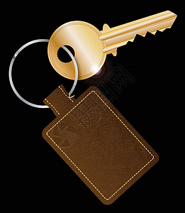 使用密钥的皮层键绘画棕色艺术品皮革艺术岸价金属房子闩锁缝合背景图片
