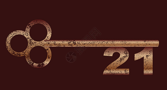21号肮脏铜棕色卡片插图艺术品艺术庆典金属绘画生日背景图片