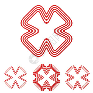 红线品牌标志设计套件背景图片